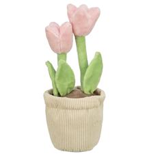 Tulipány v květináči, plyšová hračka pro psy, 27 cm - LIMITOVANÁ NABÍDKA 1 ks