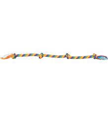 Hrací činka / přetahovadlo 122 cm, 4 uzly, multikolor - LIMITOVANÁ NABÍDKA 122cm/4 uzly