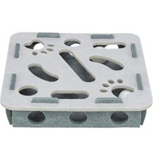 Interaktivní hra pro kočky Hole’n’Roll – box, ø 30 × 7.5 cm, filc, šedá 1 kds