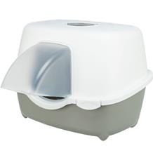 Toaleta pro kočky DAVIO TOP s krytým vstupem, 56 × 39 × 39 cm, šedá/bílá 1 ks