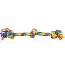 Hrací činka / přetahovadlo 45 cm, 3 uzly, multikolor - LIMITOVANÁ NABÍDKA 45cm/3 uzly