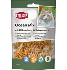 Ocean Mix, minirybičky s kuřecími prsíčky a catnipem, obsah masa 27 % 50g