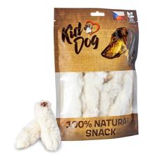 KIDDOG 100% Natural Snack, králičí nožky se srstí  12 cm, 10 ks / bal.