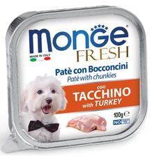 MONGE FRESH - paštika a kousky s krůtou pro psy