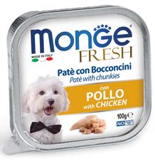 MONGE FRESH - paštika a kousky s kuřecím pro psy