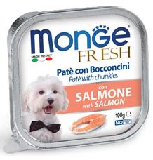 MONGE FRESH - paštika a kousky s lososem pro psy