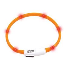 Karlie LED světelný obojek pro kočky oranžový obvod 20-35cm Karlie LED světelný obojek pro kočky oranžový obvod 20-35cm