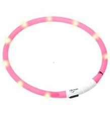 Karlie LED světelný obojek růžový obvod 20-75cm