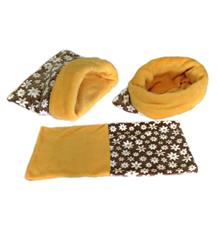 Marysa pelíšek 3v1 pro štěňátka/koťátka, hnědý-kytky/žlutý Marysa pelíšek 3v1 pro štěňátka/koťátka, hnědý-kytky/žlutý