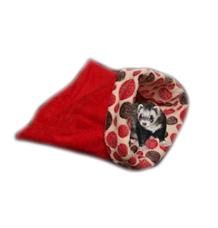 Marysa pelíšek 3v1 pro fretky, červený/červená kolečka Marysa pelíšek 3v1 pro fretky, červený/červená kolečka