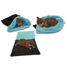 Marysa pelíšek 3v1 pro kočky, tmavě šedý/tyrkysový, velikost XL Marysa pelíšek 3v1 pro kočky, tmavě šedý/tyrkysový, velikost XL