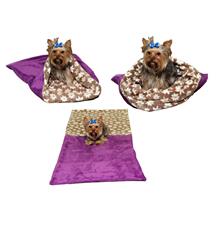 Marysa pelíšek 3v1 pro psy, fialový/hnědý s kytičkami, velikost XL Marysa pelíšek 3v1 pro psy, fialový/hnědý s kytičkami, velikost XL