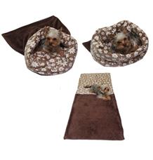 Marysa pelíšek 3v1 pro psy, šedý/červená kolečka, velikost XL Marysa pelíšek 3v1 pro psy, šedý/červená kolečka, velikost XL