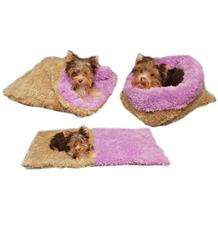 Marysa pelíšek 3v1 pro štěňátka/koťátka, DE LUXE, béžový/fialový Marysa pelíšek 3v1 pro štěňátka/koťátka, DE LUXE, béžový/fialový