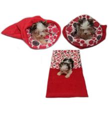 Marysa pelíšek 3v1 pro štěňátka/koťátka, červený/červená kolečka Marysa pelíšek 3v1 pro štěňátka/koťátka, červený/červená kolečka