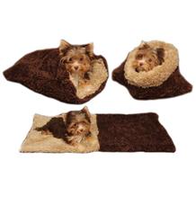 Marysa pelíšek 3v1 pro štěňátka/koťátka, DE LUXE, tmavě hnědý/béžový Marysa pelíšek 3v1 pro štěňátka/koťátka, DE LUXE, tmavě hnědý/béžový