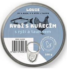 Louie konz. pro kočky rybí s kuř. s rýží a taurinem 100g Louie konz. pro kočky rybí s kuř. s rýží a taurinem 100g