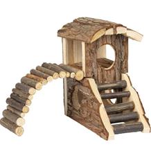 Domek dřevo přírodní House Marty 19x16,5x16,5cm Flamingo