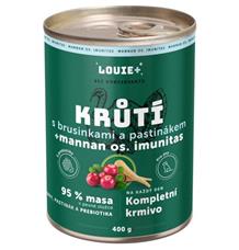 Louie konz.pro psy krůtí, brusinky,prebiotika 400g Louie konz.pro psy krůtí, brusinky,prebiotika 400g