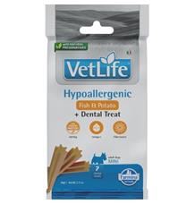 Vet Life Dog Dental Snack Hypoallergenic Fish Adult Mini 60 g