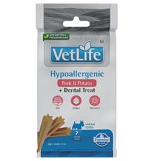 Vet Life Dog Dental Snack Hypoallergenic Pork Adult Mini 