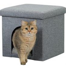 ALOIS taburet jeskyně, tkaná textilie šedý 38x40x38 cm ALOIS taburet jeskyně, tkaná textilie šedý 38x40x38 cm