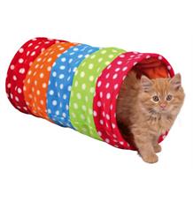 Barevný tunel pro kočky, flízový 25x50 cm
