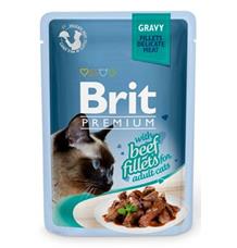 Brit Premium Cat D Fillets in Gravy With Beef 85 g - 1 ks Brit Premium Cat D Fillets in Gravy With Beef 85 g - 1 ks
