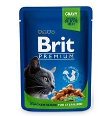 Brit Premium Cat kapsa Chicken Slices for Steril