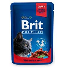 Brit Premium Cat kapsa with Beef Stew & Peas 5x100 g Brit Premium Cat kapsa with Beef Stew & Peas 5x100 g