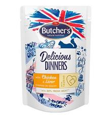 Butcher’s Cat Class.Delic.Dinn. kuře+játra kapsa 100g Butcher’s Cat Class.Delic.Dinn. kuře+játra kapsa 100g