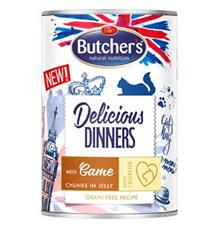 Butcher’s Cat Delicious jelení v želé konz. 400g Butcher’s Cat Delicious jelení v želé konz. 400g