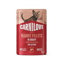Carnilove Cat Pouch Gravy Rabbit+Marigold Kittens  85g