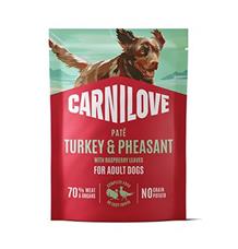 Carnilove Dog Pouch Paté Turkey&Pheas.+Rasp. 300g