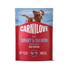 Carnilove Dog Pouch Paté Turkey&Salm.+Blueb.Puppy 300g