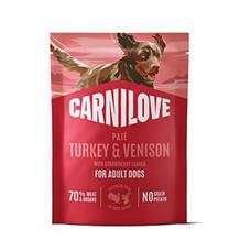 Carnilove Dog Pouch Paté Turkey&Venison+Strawbery 300g