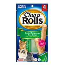 Churu Cat Rolls Chicken wraps&Tuna cream 4x10g