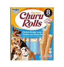 Churu Dog Rolls Chicken with Cheese wraps 8x12g
