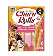 Churu Dog Rolls Chicken with Salmon wraps 8x12g Churu Dog Rolls Chicken with Salmon wraps 8x12g