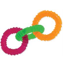 Hračka DOG FANTASY 3 kruhy gumové barevné 16 cm 1ks