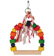 Dřevěná houpačka s ozdobami malá 13x19 cm TRIXIE 1 ks Dřevěná houpačka s ozdobami malá 13x19 cm TRIXIE 1 ks