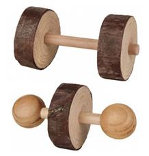 Dřevěné činky pro hlodavce 4,5x9 cm 2 ks Dřevěné činky pro hlodavce 4,5x9 cm 2 ks
