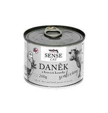 FALCO SENSE Cat daněk a hovězí kousky svaloviny, konzerva