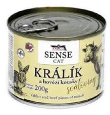 FALCO SENSE Cat králík a hovězí kousky svaloviny, konzerva