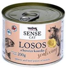 FALCO SENSE Cat losos a hovězí kousky svaloviny, konzerva 