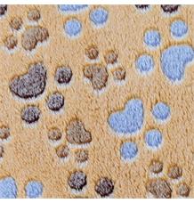 Flízová deka LASLO s tlapičkami - béžová 100 x 70 cm Flízová deka LASLO s tlapičkami - béžová 100 x 70 cm