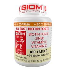 Giom pes Na srst Biotin FORTE 60 tbl+25% zdarma Giom pes Na srst Biotin FORTE 60 tbl+25% zdarma