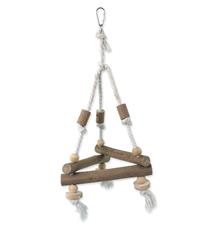 Hračka EPIC PET závěsná dřevěná - triangl s lanem 37cm 1 ks
