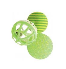 Hračka kočka sada míčků 3ks 4cm zelená Zolux 1 ks Hračka kočka sada míčků 3ks 4cm zelená Zolux 1 ks