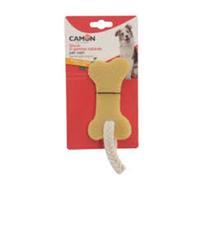 HRAČKA KOST KAUČUK + LANO 16 cm CAMON